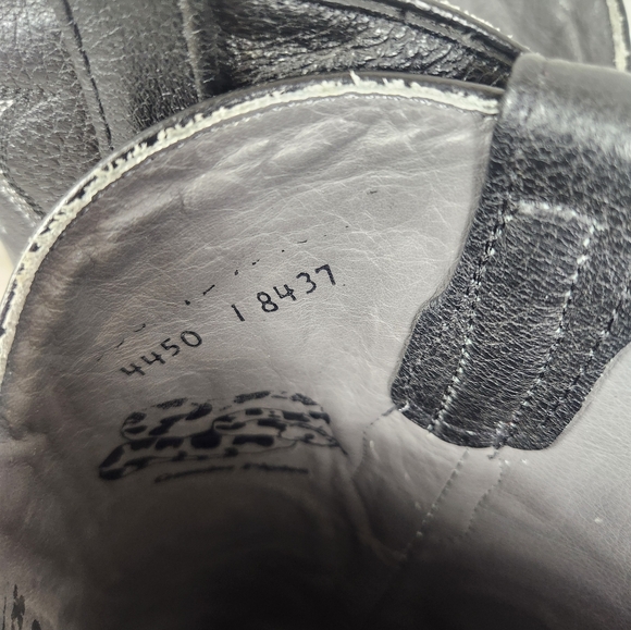 Men's Los Altos Black Python and Silver Stitching Western Boots - Picture 6 of 11